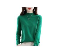 Suéteres de Cachemira para Las Mujeres, Jersey de Cachemira Suave, Cuello Redondo Jersey Caliente, Medio Cuello Alto suéteres de Manga (XXL (70-77.5 KG),Green)
