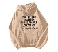 Suéteres de Halloween para mujer, estilo casual, de gran tamaño, con estampado de bruja, holgados, para senderismo, calabaza, sudaderas sólidas, para Halloween, adolescentes, ropa deportiva, caqui