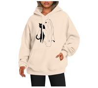 Suéteres de Halloween para mujer, sudaderas casuales de gran tamaño, cuello con capucha de calabaza, holgados, estampado de fantasmas, tops de Halloween, ropa deportiva para mujer, caqui, 3XL