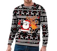 Suéteres de invierno para hombre, con estampado de copo de nieve, cuello redondo, para festividades, con forro polar cálido, informal, acogedor, ropa de temporada para hombre, Reino Unido, Amarillo #3