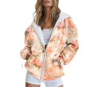 Suéteres de invierno para mujer, con bolsillo y cremallera, sudadera de gran tamaño para mujer, oro rosa, L