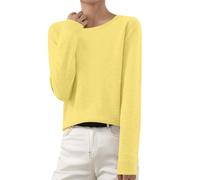 Suéteres de mujer de cachemira para mujer del Reino Unido, de color sólido, manga larga, ligero, cálido, casual, cuello redondo, suave, cómodo, forro polar, de talla grande, ajuste delgado, suéter de