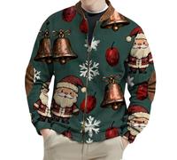 Suéteres de Navidad para hombre, novedosos estampados de Papá Noel, chaquetas con cremallera completa, sudaderas de manga larga, suéter de Navidad con gráfico de Navidad 2025, suéteres de invierno
