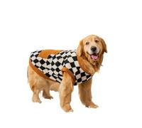 Suéteres de otoño e invierno para perros grandes, chaleco cálido de forro polar para perro, sudaderas con capucha para perro, disfraz de perro grande Golden Retriever (goma negra y blanca, 3XL)