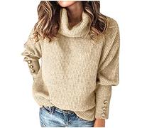 SuéTeres De Punto Para Mujer Color SóLido Escote De Bufanda Mantenerse Abrigado En Invierno Suave Y CóModo ArtíCulos De Moda SuéTer De Manga Larga