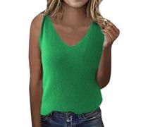 Suéteres de punto para mujer, ropa de punto cálida, suéter de color sólido para primavera/verano, camiseta base con cuello en V, sin mangas, chaleco delgado, correa para fiesta, disfraz de Navidad
