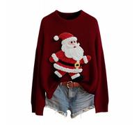 Suéteres de punto para mujer, tops de Navidad, suéteres de Navidad para mujer, sudadera de temporada con estampado gráfico, manga larga, suéter de punto, blusa para el hogar, al aire libre, regalos de