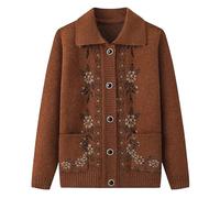 Suéteres De Punto para Personas De Mediana Edad Y Mayores Disfraz De Anciana Tejido De Punto Jacquard Vintage para Personas Mayores Tops De Manga Larga Gruesos Y Cálidos Chaqueta De Abrigo para AB