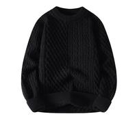Suéteres de punto suelto de cuello alto para hombre, talla grande, ropa para hombre, varios colores surtidos, suéter de aguja gruesa para otoño e invierno, Negro, L