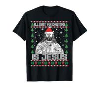 Suéteres Divertidos y feos con Texto en inglés All I Want for Christmas is Jesus Camiseta
