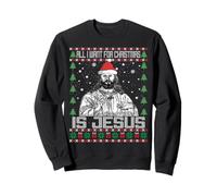 Suéteres Divertidos y feos con Texto en inglés All I Want for Christmas is Jesus Sudadera
