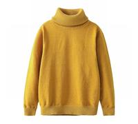 Suéteres genéricos para niñas, tallas 1 a 12, Otoño-Invierno, cuello alto grueso, forro polar, retorcido, Tops ropa para preadolescentes, amarillo, 3-4 Años