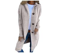 Suéteres largos tipo cárdigan para mujer 2024 con diseño cruzado de Amazonas para otoño e invierno, longitud media, diseño casual, ropa de otoño e invierno, gris, 3XL