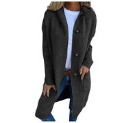 Suéteres largos tipo cárdigan para mujer 2024 con diseño cruzado de Amazonas para otoño e invierno, longitud media, diseño casual, ropa de otoño e invierno, Negro, XXL