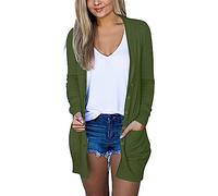 Suéteres largos tipo cárdigan para mujer, para otoño, ligeros, modernos, casuales, cómodos, con capucha y bolsillo frontal abierto, 1D-AG, XL