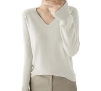 Suéteres ligeros para mujer, manga larga, cuello redondo, ligero, suave, de punto, blusa de punto para mujer, suéter de verano, beige, S