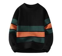 Suéteres para hombre, talla S, sin capucha, para otoño, invierno, cuello redondo, cómodo, a la moda, para jóvenes, estudiantes, capa base, casual, manga larga, sudaderas de ajuste elástico, Negro #3