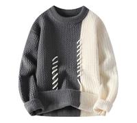 Suéteres para hombre, talla S, sin capucha, para otoño, invierno, cuello redondo, cómodo, a la moda, para jóvenes, estudiantes, capa base, casual, manga larga, sudaderas de ajuste elástico, Gris #2