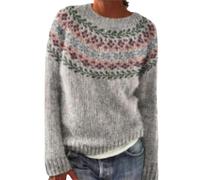 Suéteres para mujer, para invierno, otoño, casual, de manga larga, cuello redondo, de punto, holgados, cómodos, para salir, Patrón 17, M