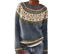 Suéteres para mujer, para invierno, otoño, casual, de manga larga, cuello redondo, de punto, holgados, cómodos, para salir, Patrón 11, L