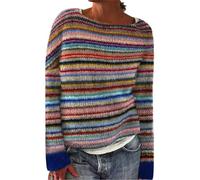Suéteres para mujer, para invierno, otoño, casual, de manga larga, cuello redondo, de punto, holgados, cómodos, para salir, Patrón 8, S
