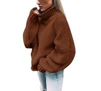 Suéteres para mujer, ropa de punto del Reino Unido, tops para mujer, tops de manga larga del Reino Unido, suéteres para mujer, suéteres de talla grande, ropa de otoño, suéter de otoño, café, 3XL