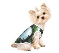 Suéteres personalizados para perros pequeños y medianos, diseños únicos, forro polar de poliéster suave, perfectos para recuperación quirúrgica y uso diario, Ruinas del bosque, talla S