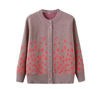 Suéteres Tipo Cárdigan De Punto para Personas De Mediana Edad Y Mayores Disfraz De Anciana para Mujer Suéter Jacquard De Punto Abrigo Ropa De Abrigo De Transición Suave Y Cómoda Regalos para AB