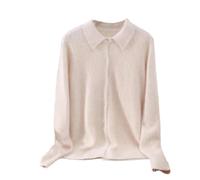 Suéteres tipo cárdigan para mujer, de cachemira, con botones, cuello y botones, suéter de punto para otoño e invierno, estilo preparado, cárdigan de manga larga, Mi Lighttan, XL