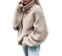 Suéteres y jerséis de cuello alto para mujer, tallas grandes, camisetas de manga larga, suéteres de punto para salir del Reino Unido, suéteres de otoño, beige, 3XL