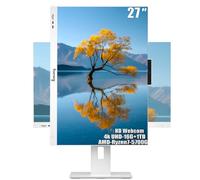 suevery Computadora de escritorio todo en uno de 27 pulgadas, pantalla AIO empresarial UHD de 27 pulgadas (3840 x 2160) para oficina en casa, AMD 5700G (hasta 4.6 GHz), memoria RAM DDR4 de 16 GB, SSD