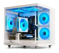 suevery Paquete de PC para juegos preconstruido RTX 3050 6G Ryzen5 | RAM DDR4 de 16 G, AMD R5 de 6 núcleos de hasta 4.1 G, SSD NVMe 512G, torre WiFi6 blanca para oficina en casa 4K 2K Gamer