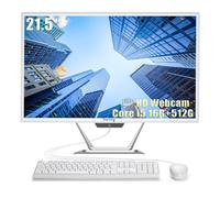 suevery PC de escritorio todo en uno de 21.5 pulgadas, Core i5 de 16 GB de RAM, SSD de 512 GB, pantalla FHD 1080P de 22 pulgadas, WiFi 6 HDMI, USB, cámara web HD, AIO compacta para uso diario en casa