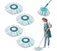 Suevut 4 Piezas para Leifheit Clean Twist Disc Mop Ergo Kit, Sistema de 2 Fibras para Leifheit Recambio para Mopa, per Todo Tipo de Suelos