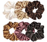 Sufermoe 6 coleteros de seda satinada, 6 colores clásicos, lazos suaves para el pelo, bandas de pelo de moda, cuerdas de lazo para el pelo, soportes elásticos para coletas para mujeres y niñas, 4.5
