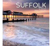 Suffolk Calendario 2026 cuadrado de pared, calendario familiar de pared de 16 meses, Inglaterra