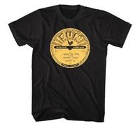 SUFFPXXYU Sun Records Hi Lo Music Men's T-Shirt Johnny Cash Walk The Line Tennessee TwoBlackXL