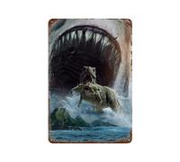 SUFOGBVG Póster de la película The Meg 2 The Trench para decoración de pared, póster de metal moderno, decoración de bar, 30 x 20 cm