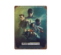 SUFOGBVG Póster de película SAS Red NoticeWall Decor Art Metal Tin Poster Modern Bar Decorations40x30cm