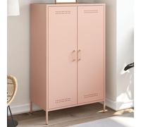 Sufrk Aparador inclinado para salón, armario de almacenamiento, armario, salón, color rosa, 68 x 39 x 113 cm, acero