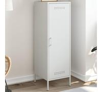 Sufrk Armario alto para salón, aparador inclinado, para salón, color blanco, 36 x 39 x 113 cm, acero