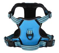 Sufrk Arnés para perros con tiras reflectantes ajustable azul M, arnés para perro, transpirable, ajustable, cómodo, para perros pequeños, medianos y grandes, ideal para entrenar a los paseos