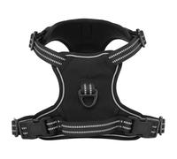 Sufrk Arnés para perros con tiras reflectantes ajustable negro L, arnés para perro, transpirable, ajustable, cómodo, para perros pequeños, medianos y grandes, ideal para entrenar a los paseos