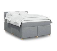 Sufrk Cama Box Spring con colchón Estructura Cama Bed Frame Cama con colchon somier Mueble Cama Tela Gris Claro 140x200 cm - 3286696