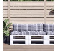 Sufrk - Cojín para paleta de 2 piezas de tela a cuadros gris - Cojín de banco ideal para ambientes interiores y exteriores