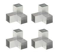 Sufrk Conectores para postes en forma de Y, 4 unidades, metal galvanizado, 91 x 91 mm, ángulo para poste para madera, soporte para postes, para cenadores y porches, para atornillar, para fijación en