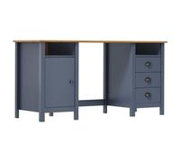 Sufrk Escritorio Hill gris 150 x 50 x 74 cm en madera maciza de pino | Escritorio de madera, escritorio porta ordenador, estilo vintage, para estudio o oficina