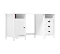 Sufrk Hill - Aparador blanco de 150 x 50 x 74 cm, de madera maciza de pino, mueble con estructura de madera, compartimentos abiertos y armarios, aparador para salón, dormitorio, oficina