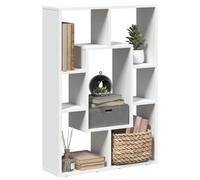 Sufrk Librería blanca de 63 x 20 x 90 cm, de aglomerado, estantería, divisor para habitación, organizador independiente con cubos, estilo moderno, para salón, dormitorio, oficina