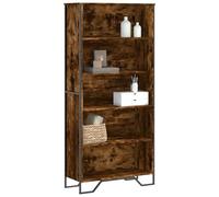 Sufrk Librería de roble ahumado, 80 x 31 x 169 cm, de aglomerado, estantería, divisor para habitación, organizador independiente con cubos, estilo moderno, para salón, dormitorio, oficina